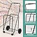 YITAHOME Folding Shopping Cart with Wheels, Rolling Foldable Grocery Cart for Seniors, Portable Collapsible Utility Cart for Shopping Groceries Laundry Storage Organizer