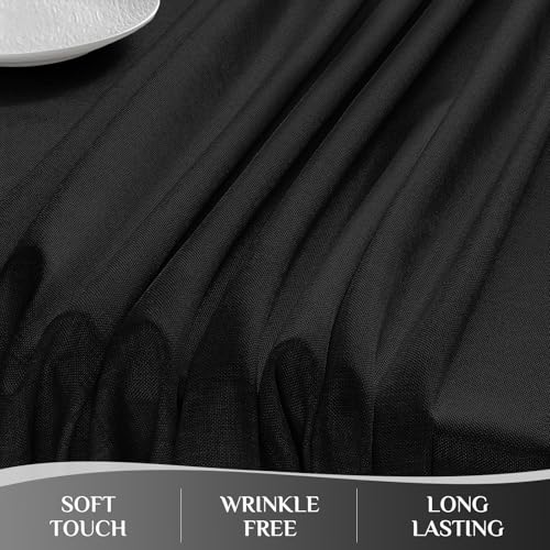Nappe lin rectangulaire antitache Softalker 132x178 cm pour table noire