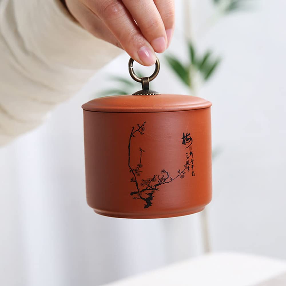 Kawy Ceramiczny słoik herbaty, zamknięte słoik do przechowywania słoik z fasolą kawy słoik 7,7 cm chiński fioletowy gliniana herbata słoik z herbatą Travel herbaty przenośna zamknięta herbata caddy