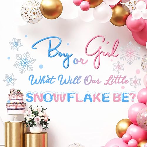 Sticker para fiesta revelación género copo de nieve