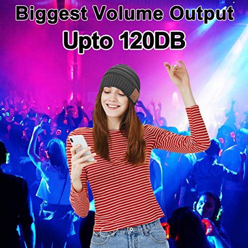 Bluetooth Beanie Novelty Headwear Christmas Stocking Stuffer Gifts for Men Women Dark Gray