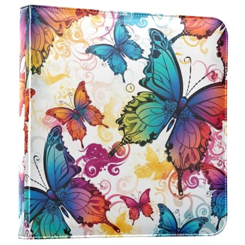 Álbum de Fotos Colorido Mariposa Auto Adhesivo Scrapbooking 3x5 4x6 5x7 6x8 DIY Álbum de 3 Anillas 20 Páginas en Blanco Álbum Magnético