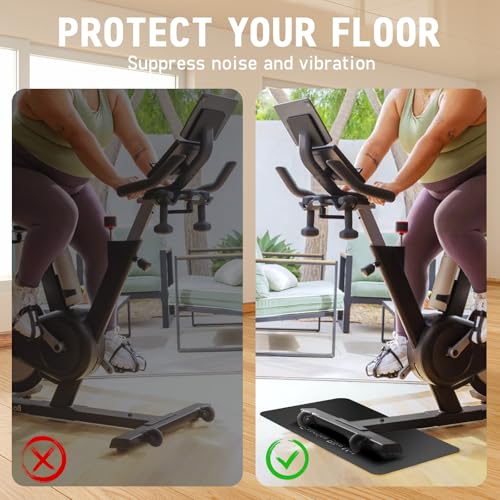 TOBWOLF 2 peças de tapete antiderrapante compatível com bicicleta Peloton, máquina de remo Concept 2