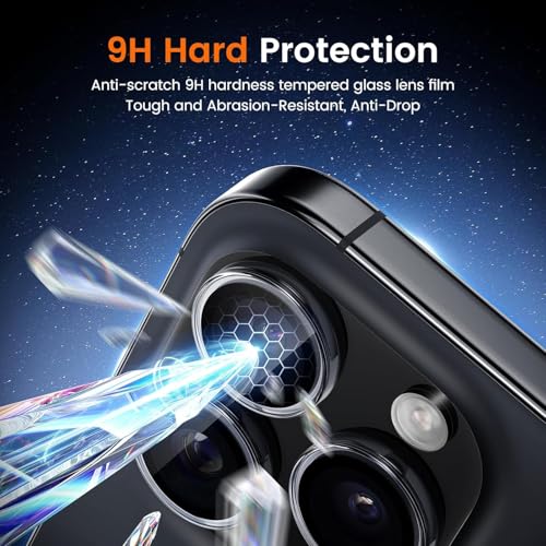 Image of CLITZ for iPhone 16 Pro /16 Pro Max Camera Lens Protector Original Individual Lens Screen Protector | 9H Hardness, Scratch-Resistant, Case Friendly (Clear)