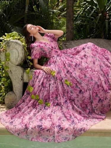 Image of TOLEEN Summer Casual Dresses for Women 2026 Spring Fashion Boho V Neck Long Sleeve Ruffle Floral Print Elegant Maxi Dress