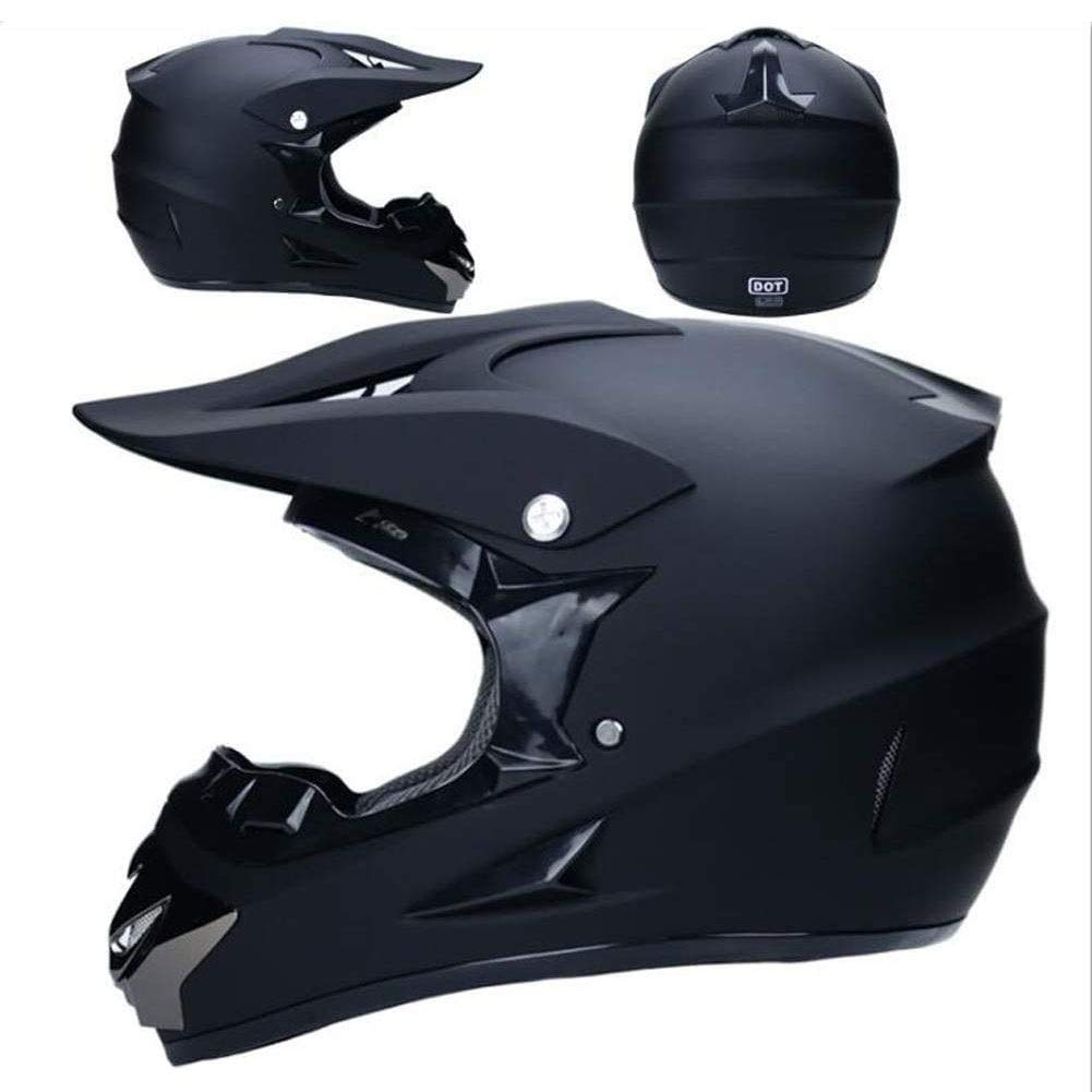 Jeunesse Enfants VTT Casque Motocross, Unisexe Intégral Hors Route Moto Karting Casque, Descente BMX MTB Quad Vélo Tout-Terrain Enduro Casque, avec Lunettes Gants Masque