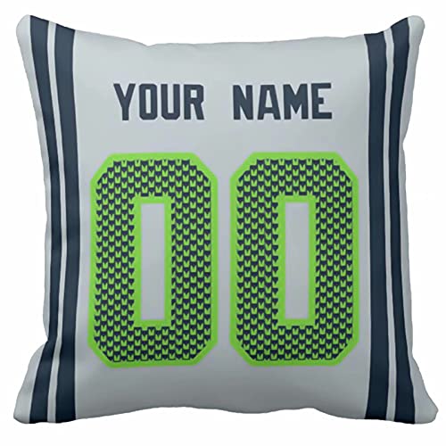 Image of ANTKING Throw Pillow 2 Pack with Custom Name and Number Personalized Gift for Men Women Boys
