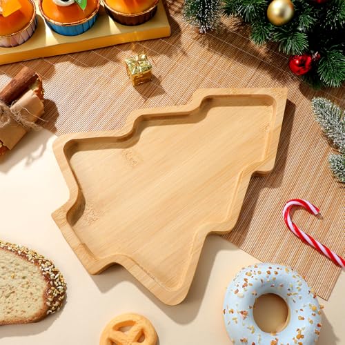 Plato navideño de sushi Uonlytech 28x20x1.7cm madera natural miniatura 5