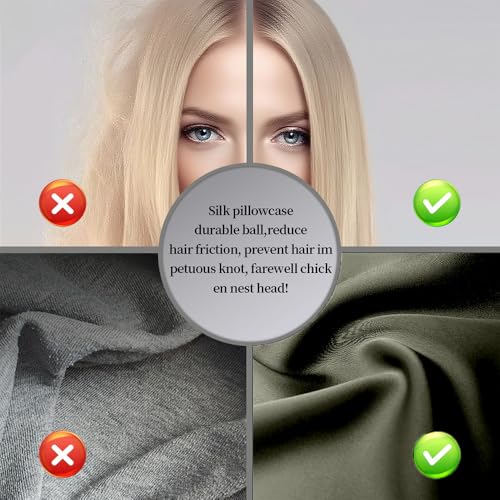 Mulberry Silk Pillowcase for Hair and Skin Queen Size 20"X 30" with Hidden Zipper, Softer Than Silk Pillow Cases Queen Smooth Cooling Pillow Covers for Sleeping(Olive Green,Queen,1Pcs) ﻿ - image 9