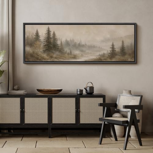 Image of MUDECOR Large Framed Canvas Print Wall Art Pine Stream for Living Room