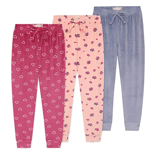 Image of BTween Girls 3 Pack Velour Jogger Pant Set Solid, Tie Dye or Camo Sweatpants for Girls