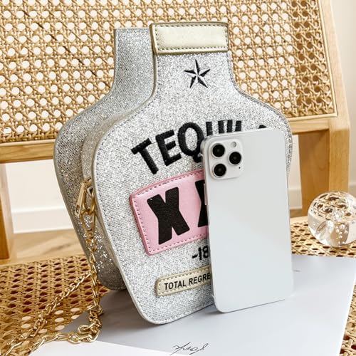 Fozehlad Novelty Tequila Crossbody Bag for Women Bottle Shaped Shoulder Handbags Elegant Evening Purse for Girls4