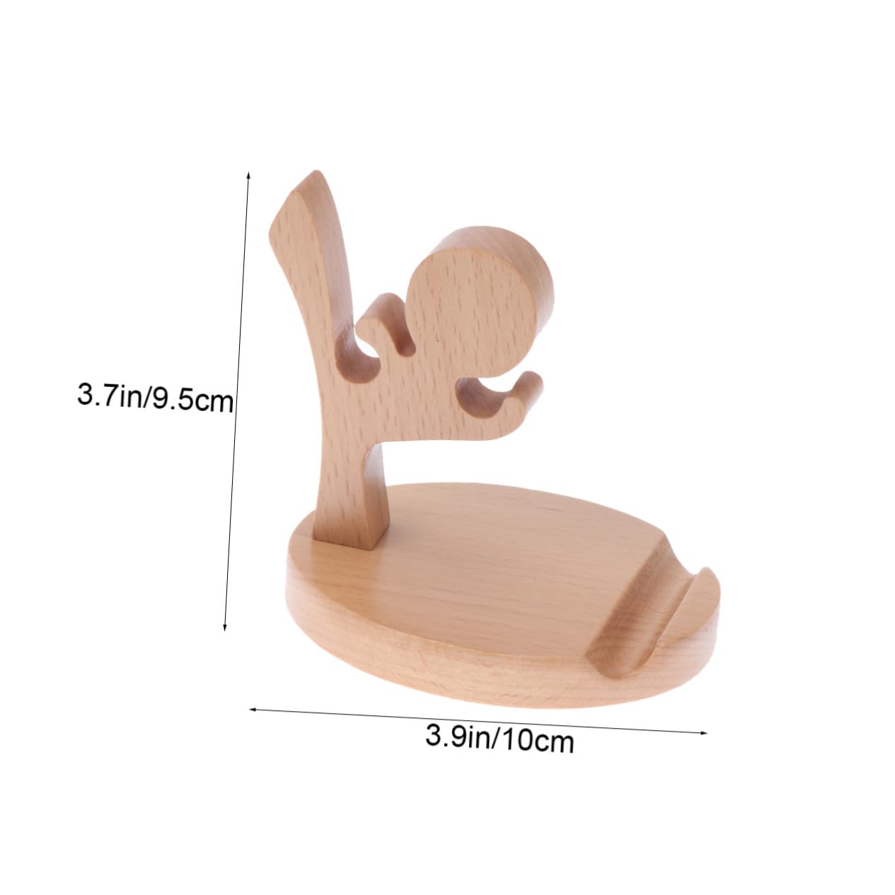 Hemobllo 2pezzi Supporto Telefonico Legno Creativo Forma Di Fu Kid Stabile e Antiscivolo Per Scrivania e Tavolo Base Resistente Per Smartphone e Tablet Design Cartone Originale