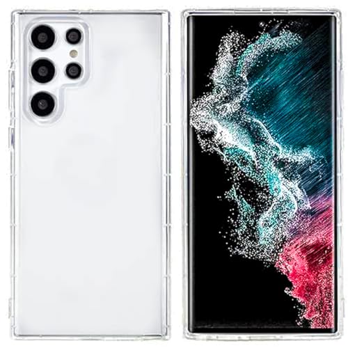 Image of KAPAVER Hybrid Crystal Clear Back Cover Case for Samsung S22 Ultra | Protective Shockproof Hard PC Soft Flexible TPU Cover