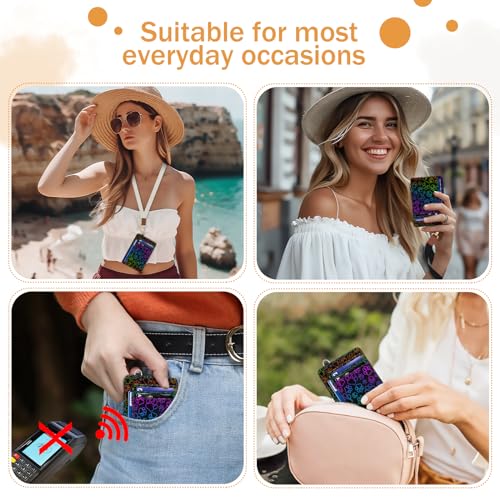 Image of Yonlevres Dog Paw Credit Card Holder Slim RFID Wallet Women Small Travel | Front Pocket, Handy, RFID Blocking, Woman Girls Ladies Gifts, D-ring for Keychain,Thin Mini Card Case, ID Window, PU Leather