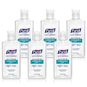 Purell 2in1 Moisturizing Advanced Hand Sanitizer Gel, 4 oz Portable Bottle with Flip-Top Cap (Pack of 6) – 3498-04-EC