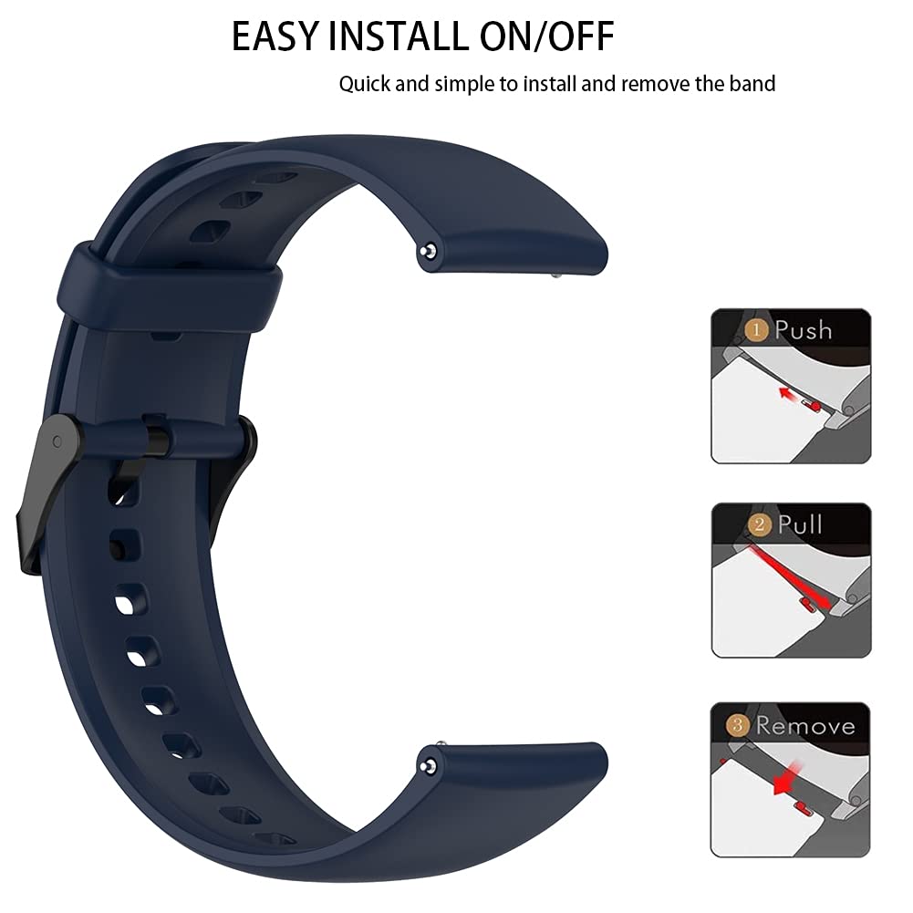 RuenTech Cinturino compatibile con Umidigi Uwatch 2/Uwatch 2S/Uwatch 3S/Urun /Urun S/Uwatch 5, cinturino di ricambio in silicone, 22 mm, 6 colori