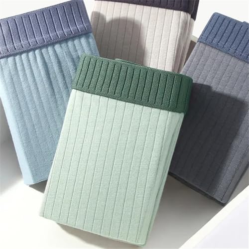 Men's Solid Color Casual Soft And Comfortable Ribbed Boxer Briefs 1 Piece Set4