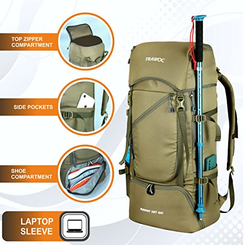 Buy TRAWOC 50L Travel Bag Front & Top Open Backpack for Hiking Trekking