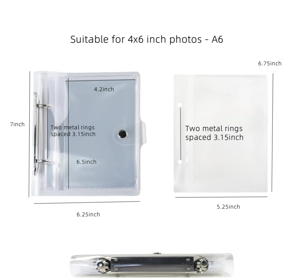 Amazon.co.jp: 4×6インチのプラスチック製小型フォトアルバムと