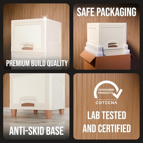 Image of 1 Layer Plastic Wardrobe for Clothes : Versatile Plastic Cupboard for Storage Organizer & Organisers Storage Box for Ideal for Neat and Tidy Storage Solutions Almirah for Clothes-White