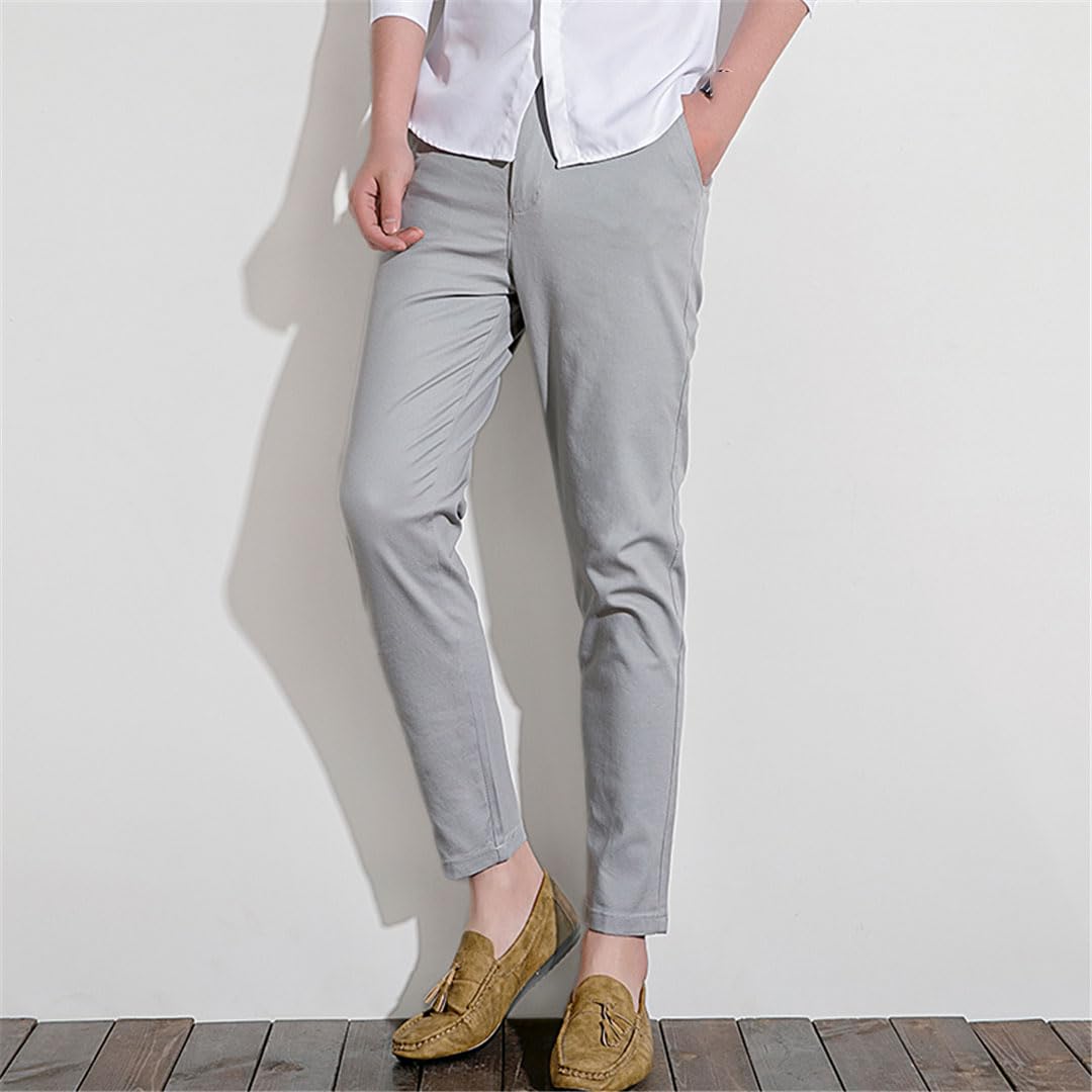 Vogrtcc Pantalones De Hombre Pantalones Rectos De Media Altura Pantalones hasta Los Tobillos