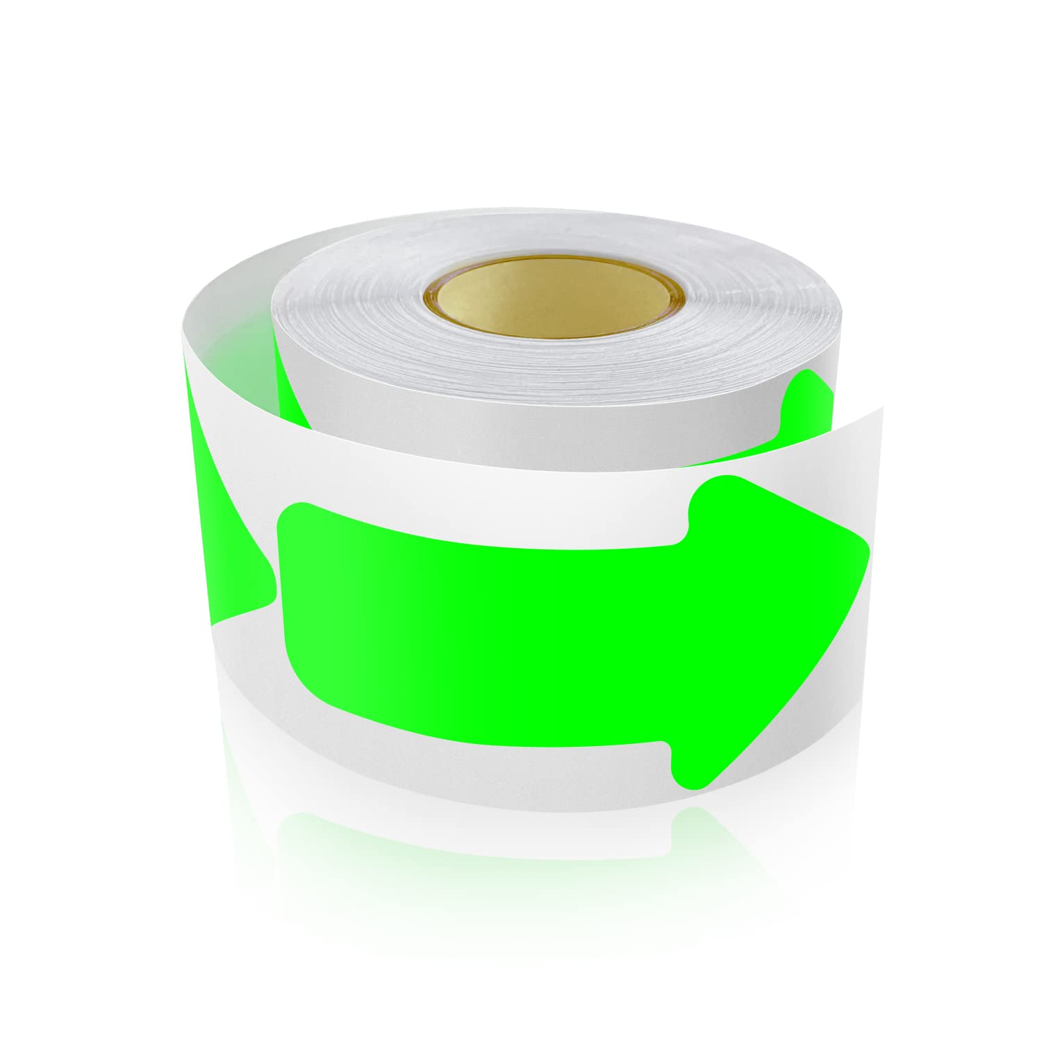 Lot de 200 flèches autocollantes - 5 x 10 cm - Flèches - Marquage de sol - Autocollants - Résistant aux intempéries - Vert fluorescent