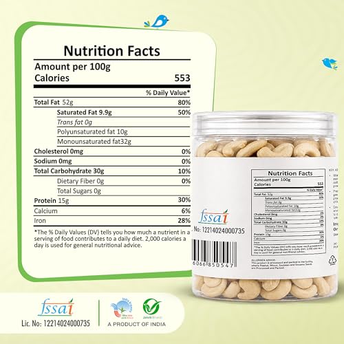 Image of Natureland Organics Cashew (Dry Fruits) 200 Gm - Premium Whole Cashew