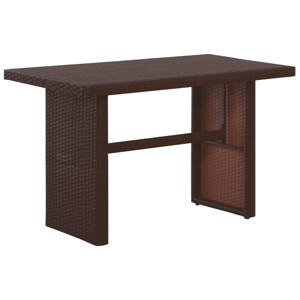 Juego de muebles de jardín de ratán sintético, color marrón, con 2 bancos de jardín y 1 mesa de comedor, incluye cojines de asiento y respaldo para jardín, terraza y balcón