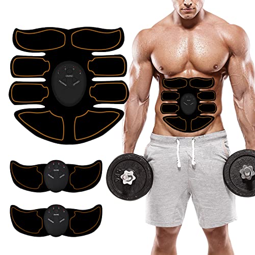Zebbyee EMS Trainingsgerät, Bauchtrainer, EMS Bauchmuskeltrainer, Muskelstimulator bauchtrainermit 8 Modi & 9 Intensitäten, Tragbarer Muskel Trainer für Bauch Arm HIPS Bein Unisex