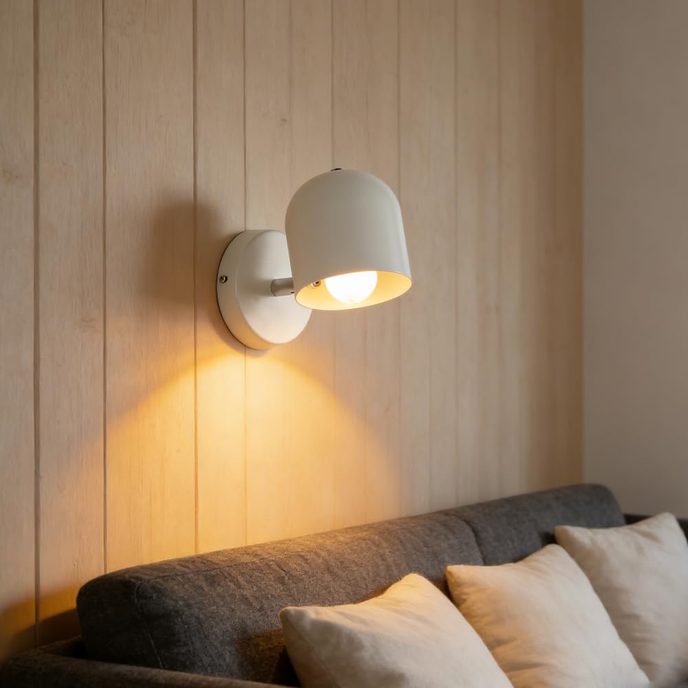 XINYASEE Bedside Wall lamp, Modern Minimalist Wall lamp for Bedroom and Living Room, Creative Macaron Nordic Reading lamp for Balcony and Hallway, Background Wall lamp (White)