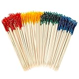 Frill Toothpicks Wood 1000PCS Tooth Picks, 4 Inch Cocktail Picks Fancy Toothpicks for Appetizers, Decorative Food Picks Charcuterie Sticks, Party Supplies Frill Picks for Fruit, Appetizers, Sandwiches