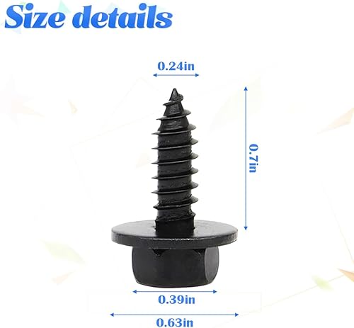 Miniatura 2 de 10 pernos de revestimiento de guardabarros delanteros de automóvil, cubierta de parachoques automático, protección contra salpicaduras, tornillos de