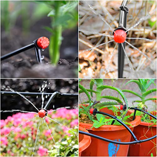 Tunejoy Micro Bewässerung Tropfer Einstellbare Micro Drip Sprinkler Garten Bewässerungssystem für Terrasse Pflanzen Bonsai Rasen Blumentöpfe 150 Stück