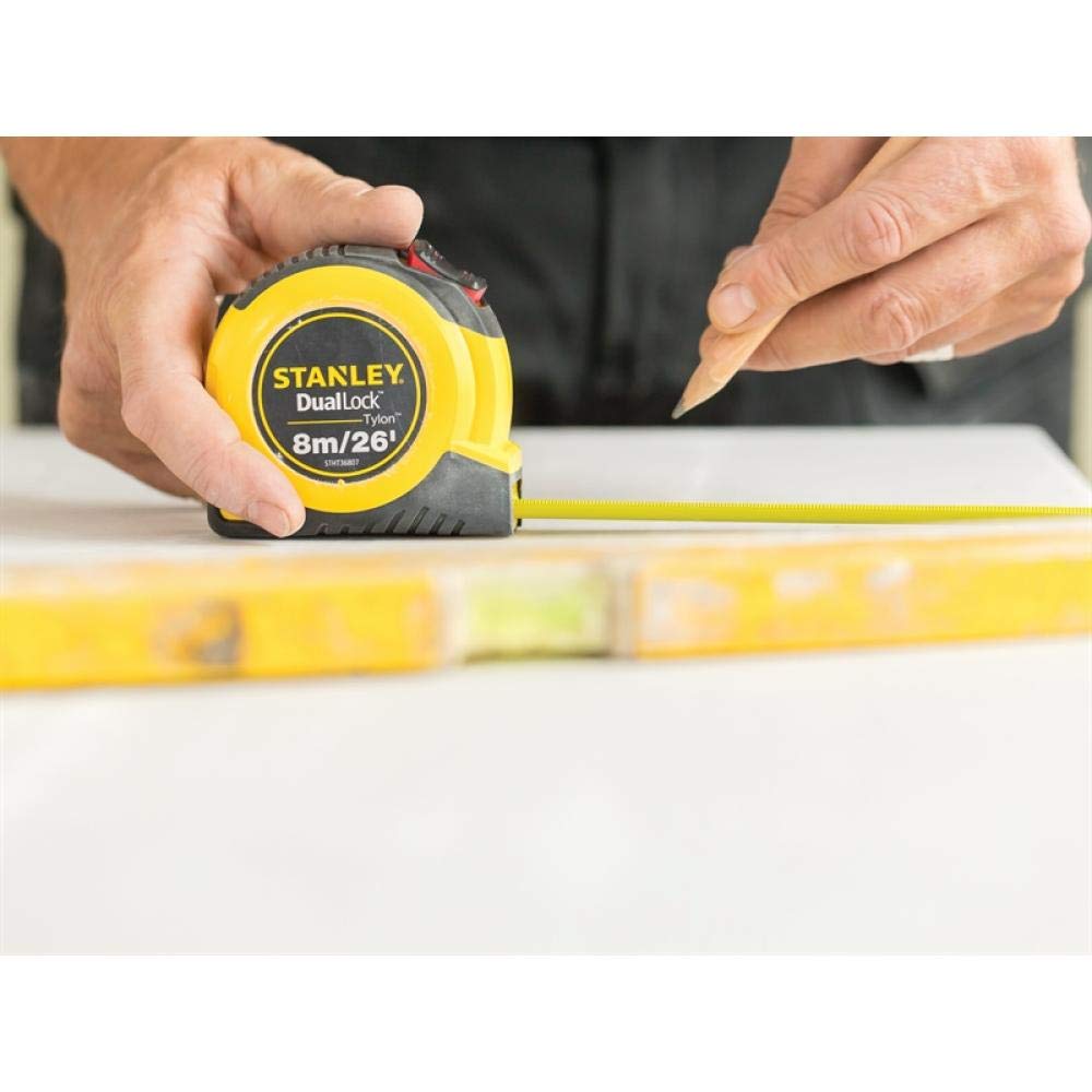 STANLEY STHT36807-0 podwójna blokada Tylon taśma kieszonkowa 8 m / 26 stóp (szerokość 25 mm), inne