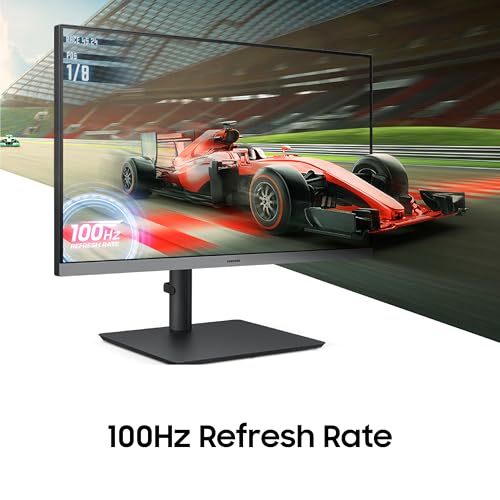 Image of Samsung 24 inch FHD S4 Monitor with Type C|FHD 1920 x 1080|IPS Panel|Ports-HDMI /DP /LAN /USB-C /USB-A|100Hz Game Mode|Ergomonic Stand|Eye Saver Mode|LS24F430UAWXXL|Black