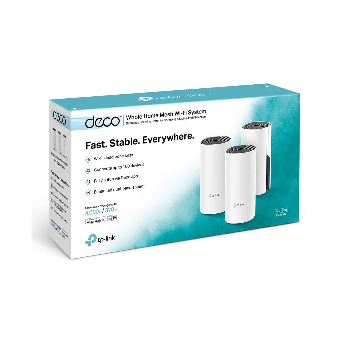 TP-Link Deco M4 Mesh Wi-Fi Set AC1200 Wi-Fi home network walkthrough (coverage up to 370m², fits any type of home, multi-working modes, 2x Gigabit ports, 3x pack) white