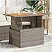 vidaXL Gartentisch, Outdoor Tisch mit Verstellbarer Tischplatte, Esstisch mit Stahlrahmen, Gartenmöbel Couchtisch, Grau Poly Rattan Akazienholz