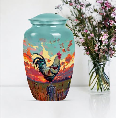 Image of Personalized Chicken - Memorial Urns for Mom & Dad - Funeral Ash Urns Large - 10 Inch - Large with Velvet Bag - Cremation Urns for Burial - Burial Urns - Decorative Urns - Human Remains Urn