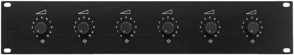 Monacor 6 x 50 W RMS 6 Voies PA Contrôle du Volume d'Atténuateur pour Une Installation en Rack 482 mm