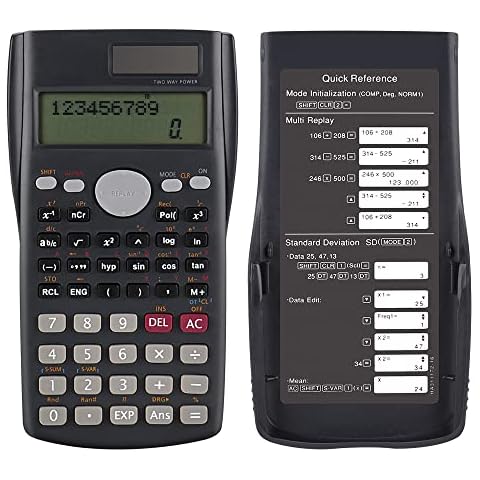 Advanced Engineering Scientific Calculator with Solar Power Cover