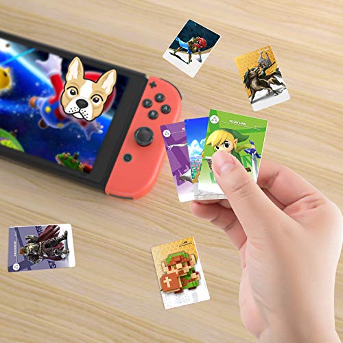24 Pcs BOTW NFC Tags Game Cards for Zelda Breath of The Wild, Acessorz TLOZ NFC Tags Game Cards, Compatible with Switch/Switch Lite/Wii U with Case