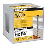 Hillman 47322 6 X 1-5/8-Inch Square Drive Trim Screw-Sharp Point, 5-Pound , Black