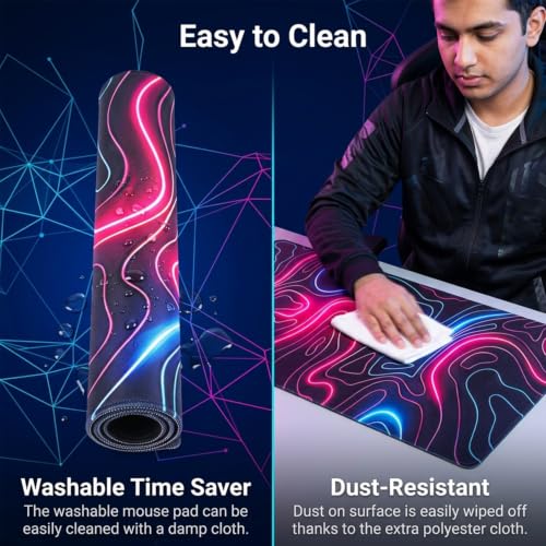 Image of ZORBES Extended Gaming Mouse Pad Big Keyboard Mousepad Large Desk Mousepad with Anti Slip Base for Gaming and Office