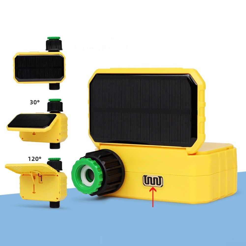 Timer di irrigazione a energia solare a 12 uscite, gestione intelligente dell'irrigazione con funzioni di rilevamento della pioggia, per giardini (1 presa)