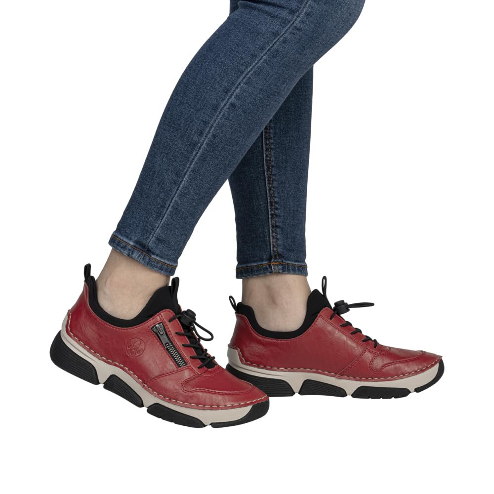 Rieker 45951-33 Damen Schnürschuh Textil/Synthetik rot rot