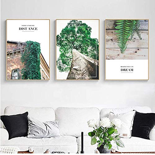 Toile de plante verte rétro pour la décoration murale du salon