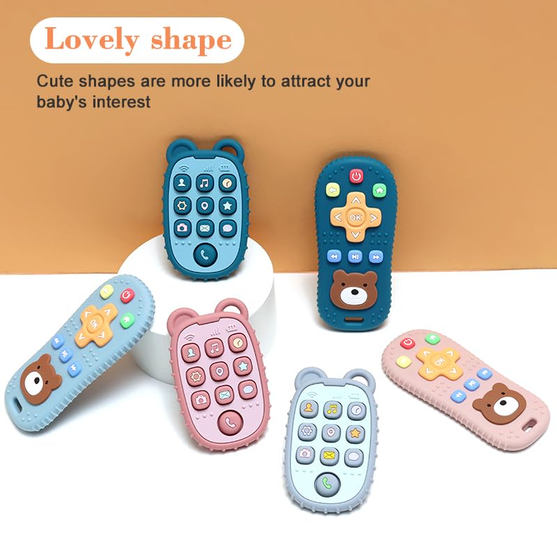 Miniatura 8 de Mordedor de silicona para bebés, paquete de 2 unidades, suave y flexible, juguetes de dentición de fácil agarre para bebés y niños pequeños, sin