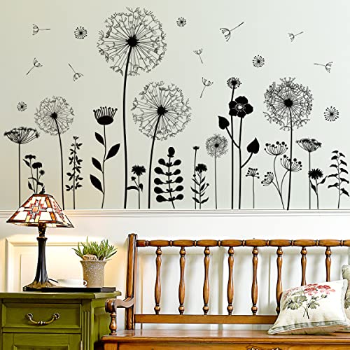 Vinilos decorativos de diente de león blanco y negro miniatura 5