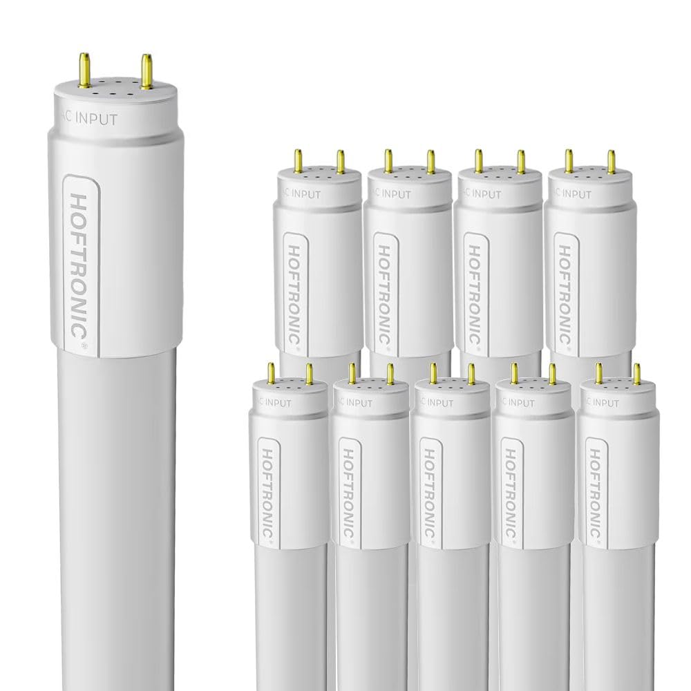 HOFTRONIC - Lot de 10 tubes LED 150 cm - 24 Watt 2640 Lumen (110lm/W) - T8 G13 - Tube LED sans scintillement - Blanc chaud 3000K Neon - Starter inclus.